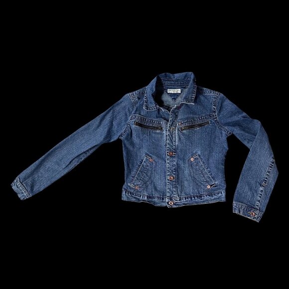 Vintage Blue Jean Denim Jacket Kids Size Large Tommy Hilfiger Retro Y2K READ - Picture 2 of 9
